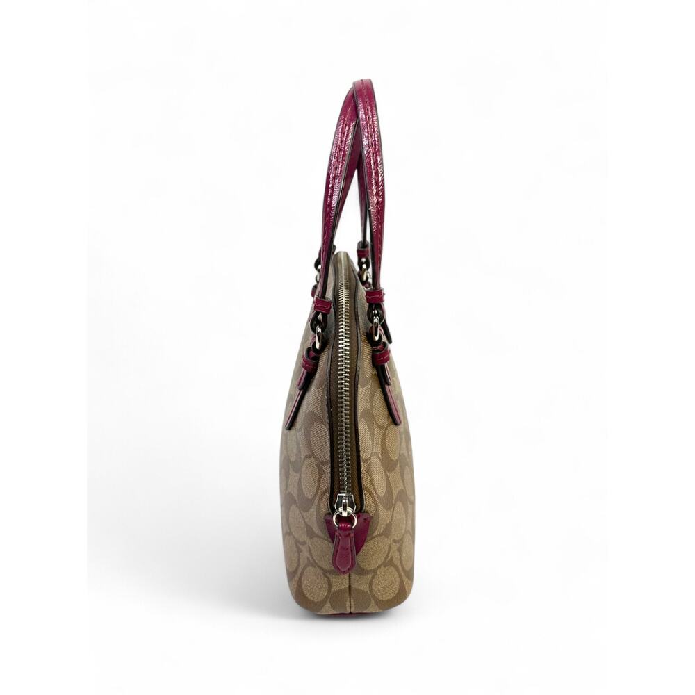 Coach Signature Dome Satchel with Magenta Patent Leather Trim - Picture 5 of 16